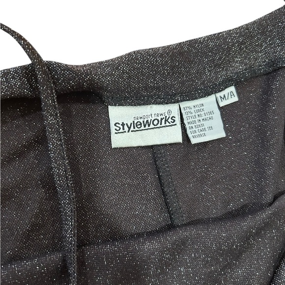 Vintage 90s Newport Cowl Neck black Metallic stretchy Jumpsuit - Picture 4 of 4